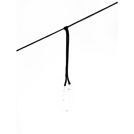 Black metal rod with a hook on a white background