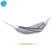 Striped hammock on a white background with a water droplet icon.