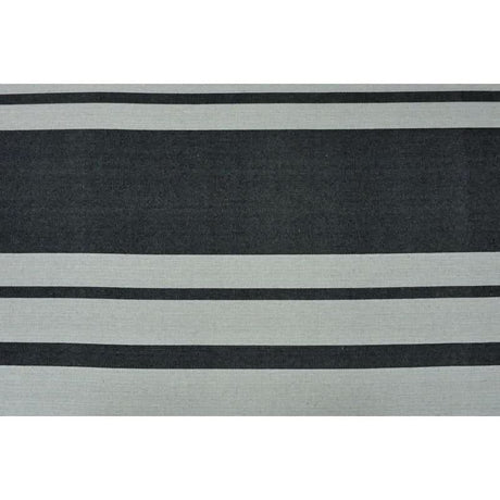 Striped fabric with black and grey horizontal stripes on a white background