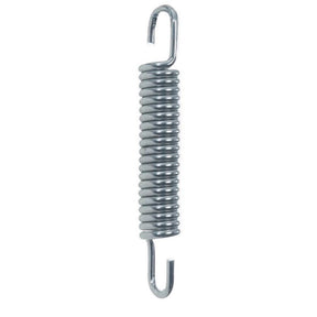 Metal spring with hooks on a white background