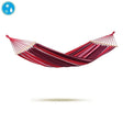 Red hammock with a water droplet icon on a white background